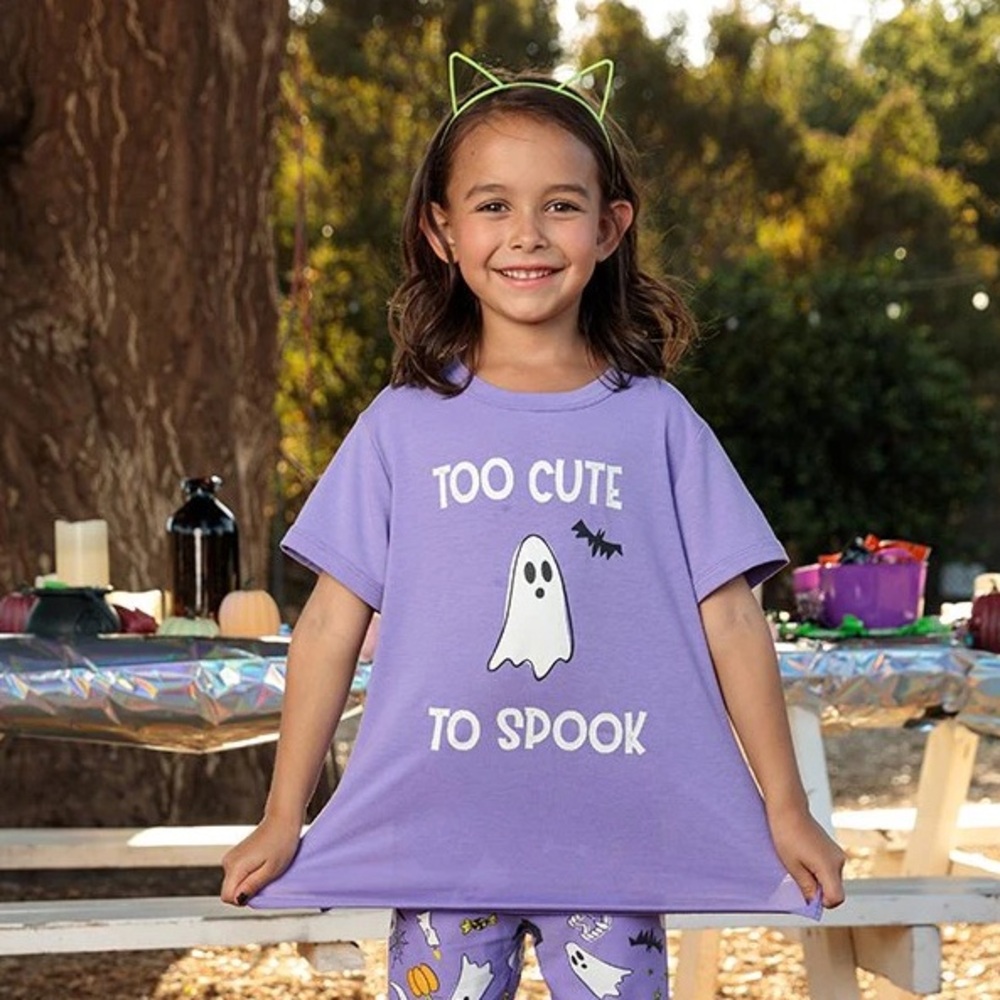 LuLaRoe Purple Glow-in-the-Dark Ghost Parker Tee sz 10